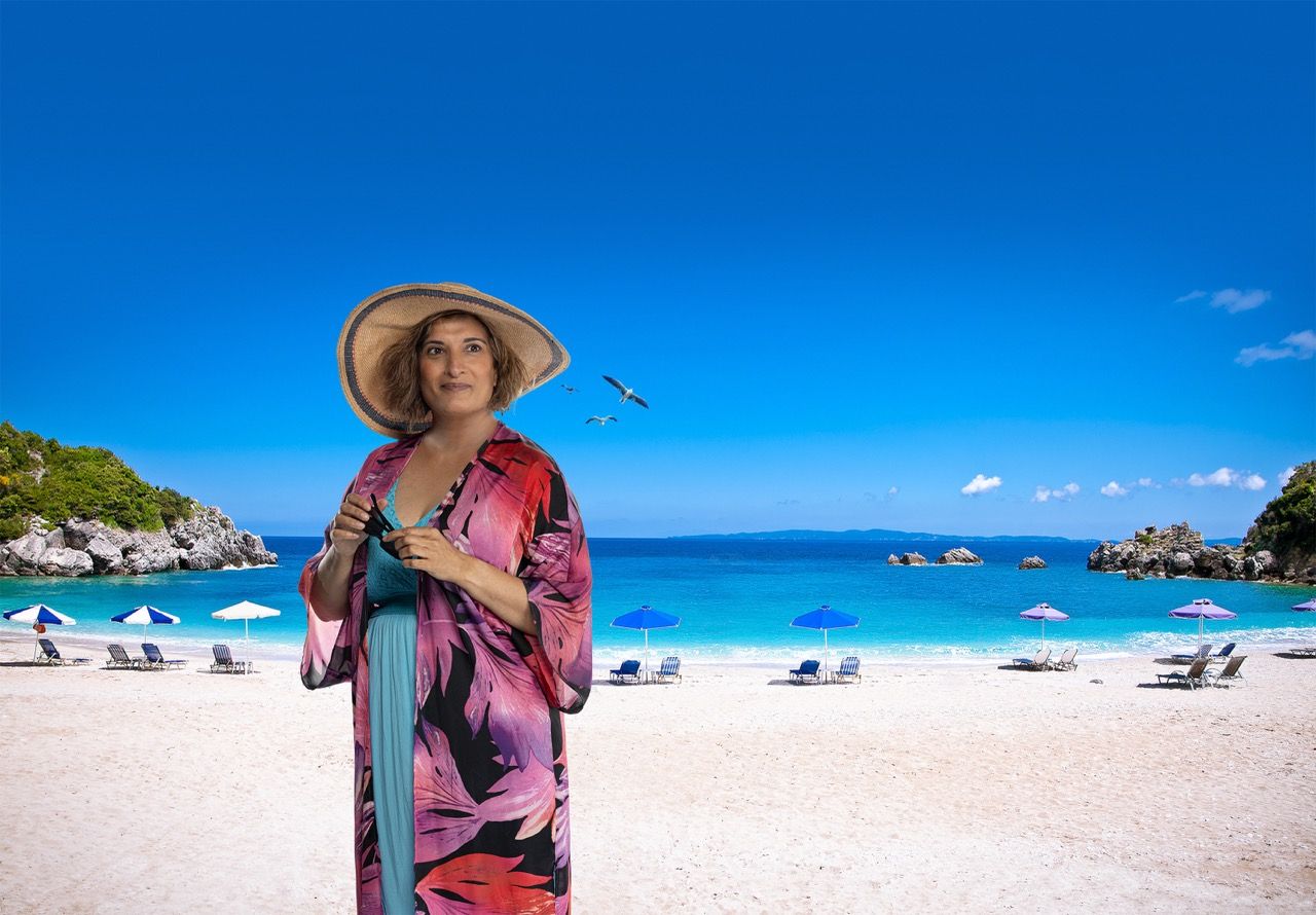 Mina Anwar stars in the theatre production of Shirley Valentine at the Octagon, Bolton.